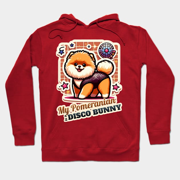 Pomeranian Disco Bunny Hoodie by k9-tee